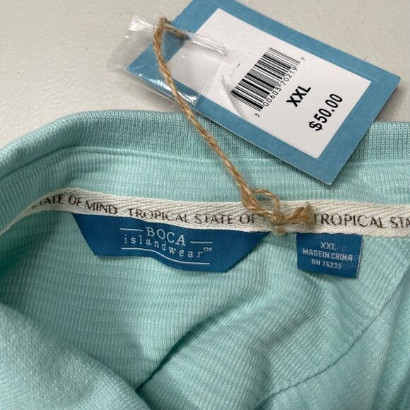 Boca Islandwear Polo Shirt Mens XXL Modal Blend Surfboard Drink Embroidery - Picture 8 of 10